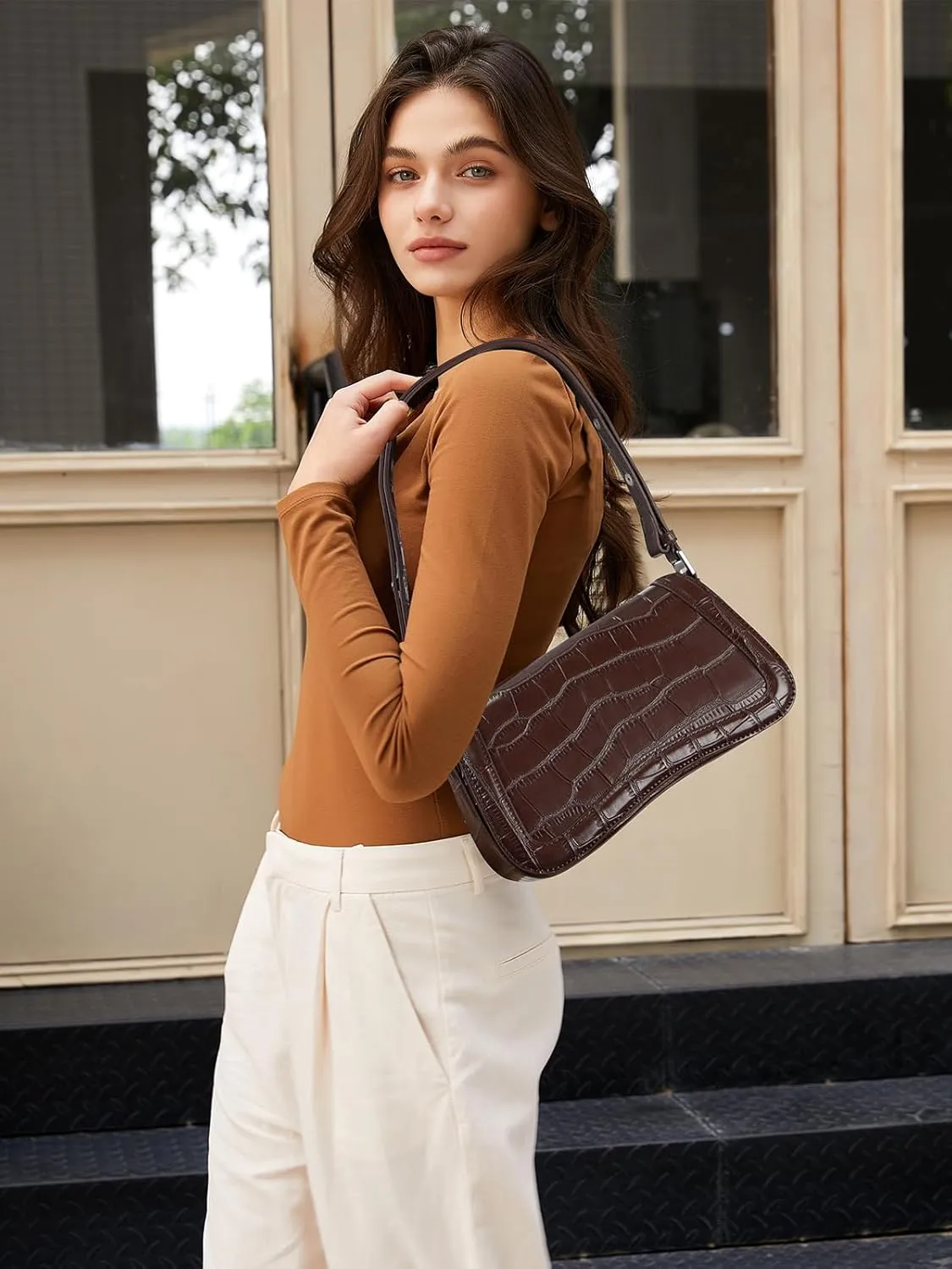 CLUCI Small Shoulder Bags,Purses for Women Vegan Leather Crossbody Handbag Clutch Hobo Purse
