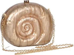 Clutch Purse For Women Acrylic Conch Shell Handbag, Wedding Evening Cute Bride Bags Pearl Luxury Designer Handbags