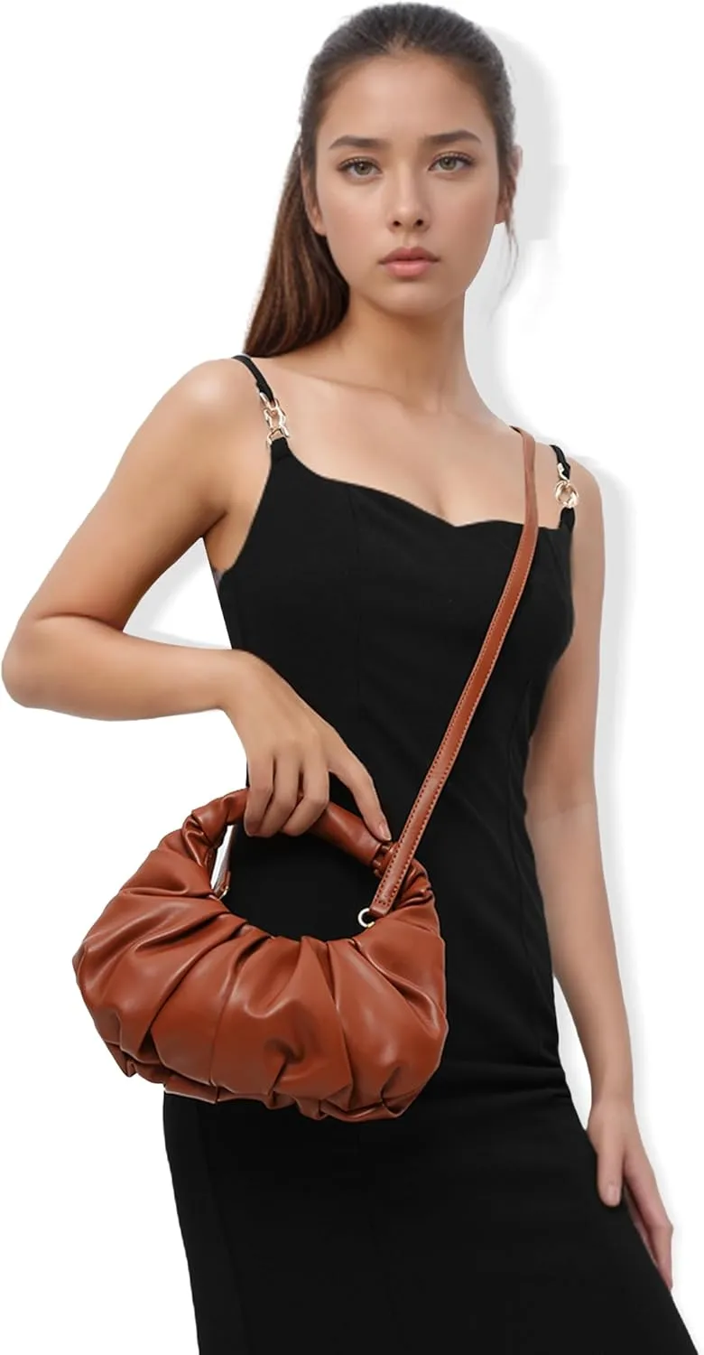 Clutch Purse for Women - Evening Clutch PU Leather Pleated Bag Designer Handbag for Party Prom Wedding