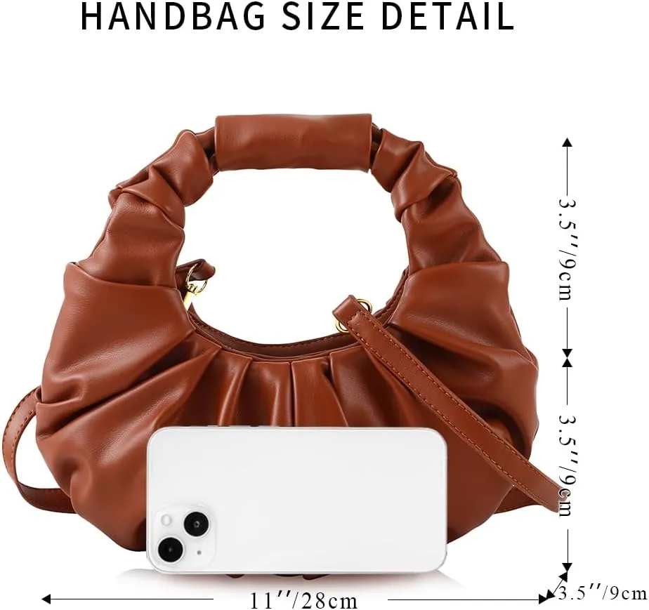Clutch Purse for Women - Evening Clutch PU Leather Pleated Bag Designer Handbag for Party Prom Wedding