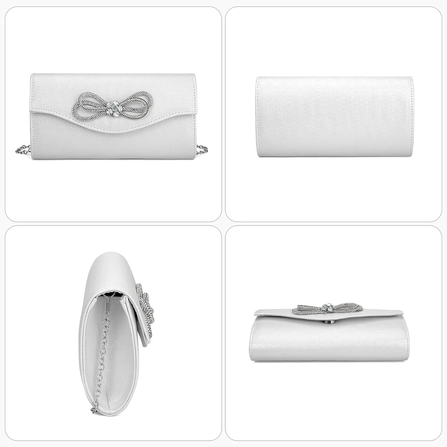Clutch Purses for Women Evening Bag with Detachable Chain Small Sparkly Handbags for Party Wedding Evening Dress