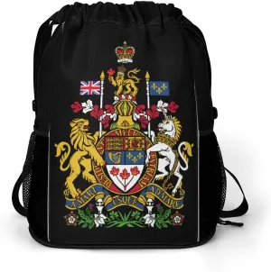 Coat of Arms of Canada Gym Bag Workout Gym Backpack with Shoe Compartment Sports Bags for Women Men