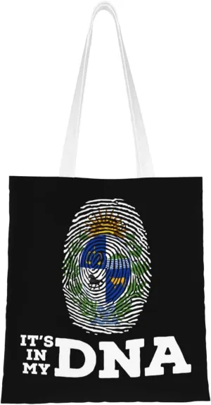Coat of Arms of Uruguay It's in My DNA Tote Bag for Women Canvas Shopping Bags Reusable Large Capacity Casual Shoulder Handbags Grocery Bags