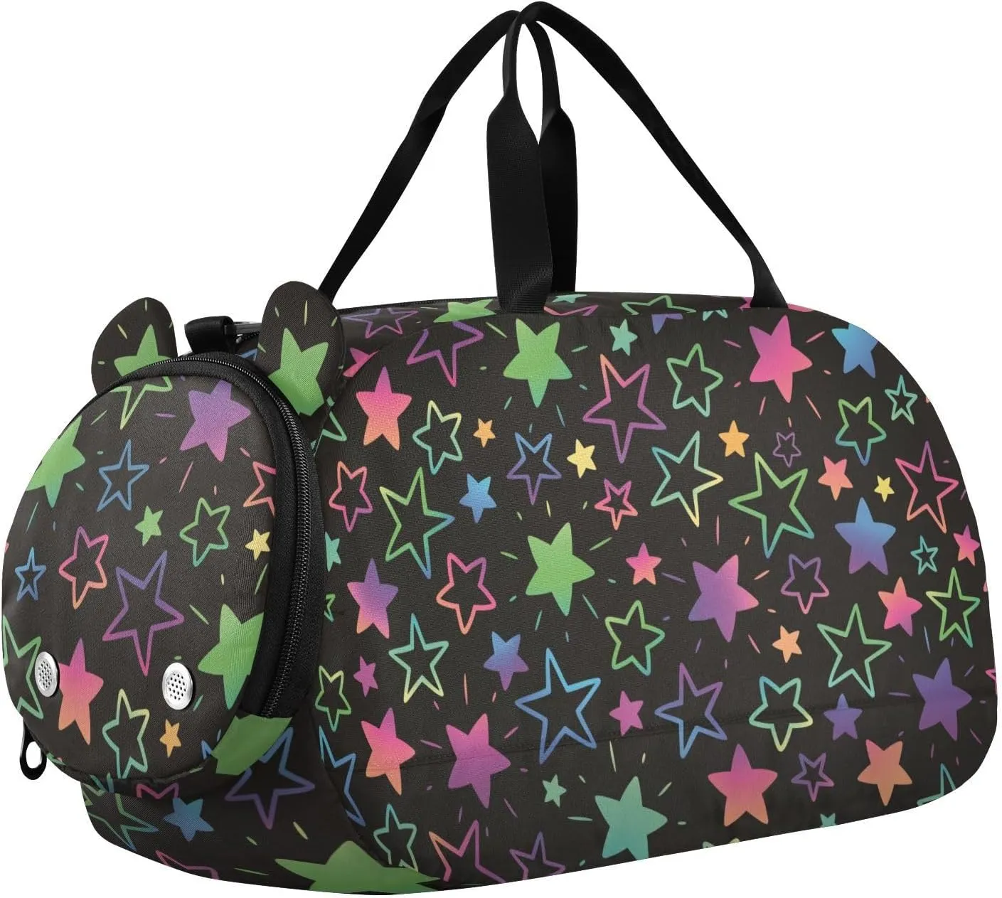 Colored Bright Neon Stars Duffel Bags for Boys Small Gym Bags for Teens Dance Bag for Girls