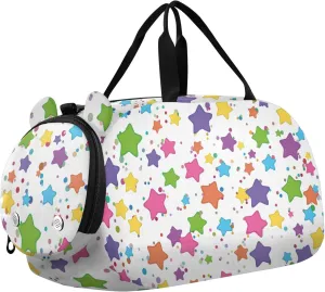 Colored Stars Dots Duffel Bags for Boys Small Gym Bags for Teens Dance Bag for Girls