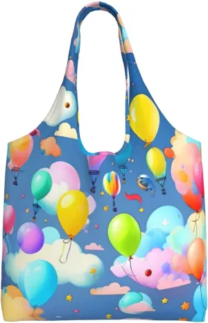 Colorful Balloons Printed Shoulder Bag - Suitable for sturdy canvas bags, shopping bags