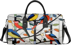 Colorful Birds Travel Duffle Bag for Women Men Foldable Waterproof Weekender Bag Carry on Tote for Overnight Sports Gym Birds