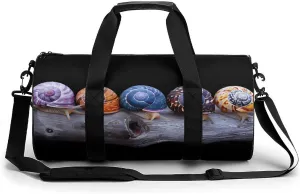 Colorful Snails Print Gym Sport Bag Travel Duffel Bags Weekender Carry on Tote Bags for Women Men