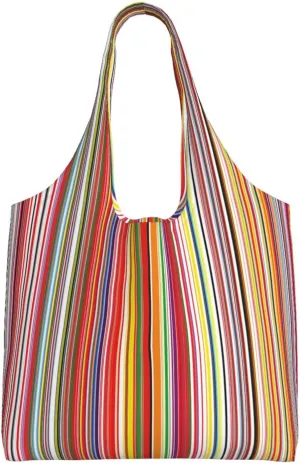 Colorful Stripes. Print Canvas Totebag Everyday Totebag for Grocery Shopping Fashion Totebag