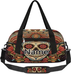 Cool Mexican Skull Kids Duffle Bag Kids Gym Sports Bag Foldable Lightweight Water Resistant Weekender Travel Workout Bag Carry On Bag for Teen Boys Girls Sports Practice Gifts