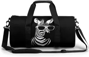 Cool Zebra Gym Bag Travel Duffel Bag Lightweight Carry On Weekender Bag Tote Bags for Women Men