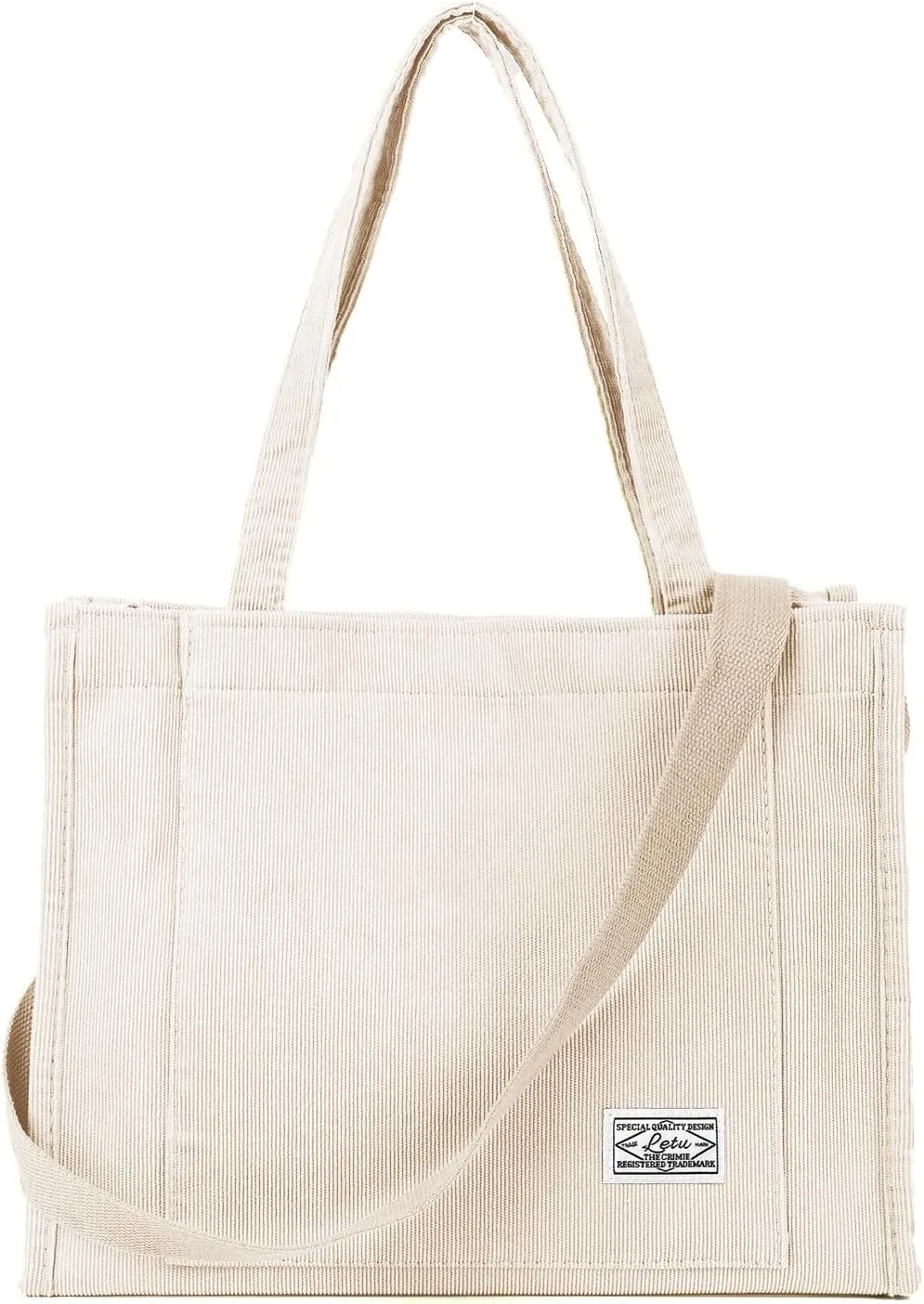 Corduroy Tote Canvas Bag, Large Satchel Handbag Shoulder Bags Fashion Casual Travel Shopping Daily Bag