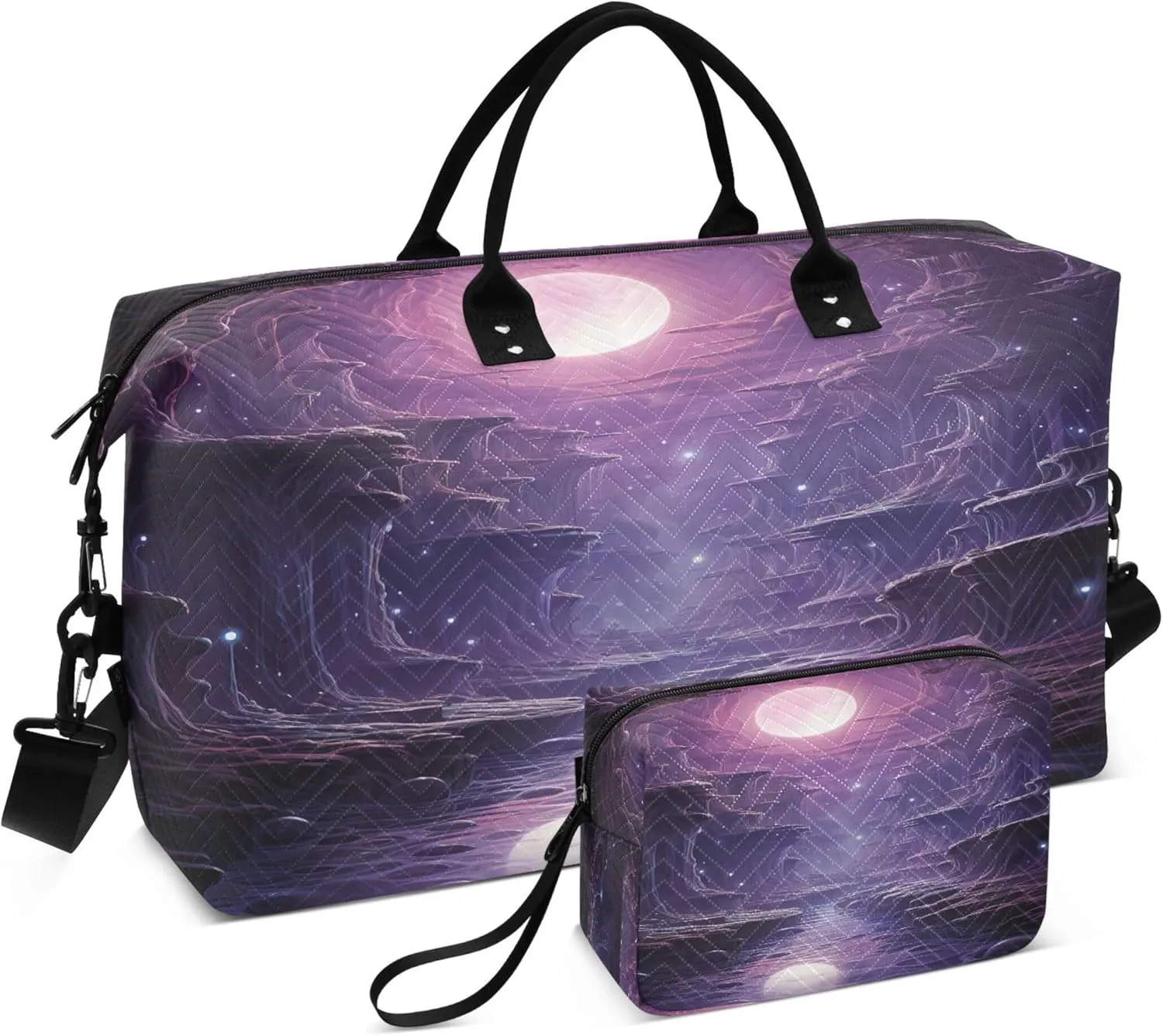 Cosmic Moon Travel Duffel Bag for Women Weekend Overnight Dag with Toiletry Bag, Luggage Bag for Travel, Sport, Gym
