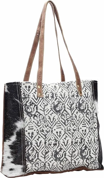 Cotton & Cowhide Leather & Canvas Tote