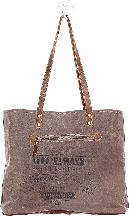 Cotton & Cowhide Leather & Canvas Tote
