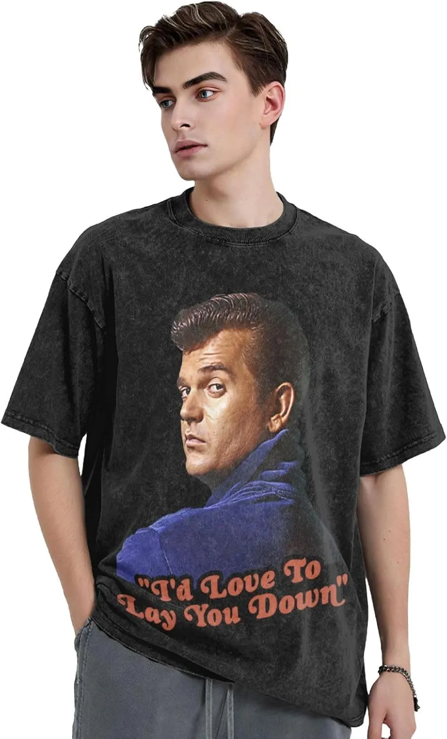 Country Music Vintage T Shirt Casual Graphic Retro Oversize Washed Shirts Mens