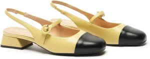 C.Paravano Women's Mary Jane Slingback Pumps Low Heel Dress Shoes Closed Square Toe Slingback for Office, Party & Daily Wear
