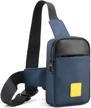 Cross Body Bag Men Shoulder Bag Chest Messenger Bag Casual Men's Travel Small Crossbody Bags for Male (Blue)