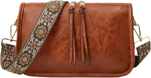Crossbody Bag for Women Leather Hobo Purse Bag Trendy Small Crossbody Purse with Wide Strap Multiple for Everyday
