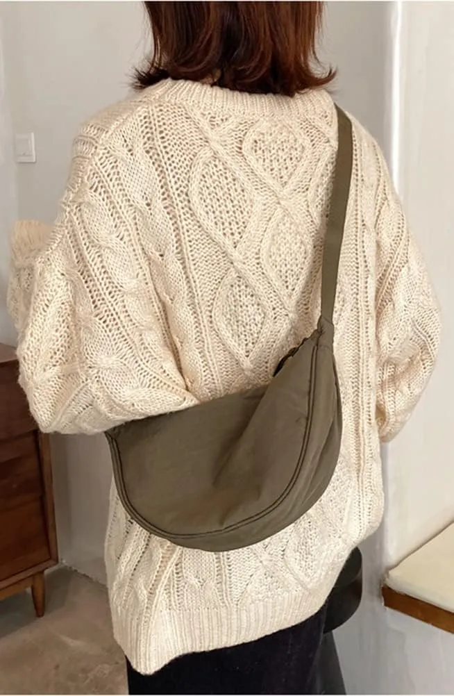 Crossbody Bag Hobo Sling Crescent Bag Women Men Trendy Small Shoulder Bag Purse Dumpling Bag Casual Handbag Adjustable Strap