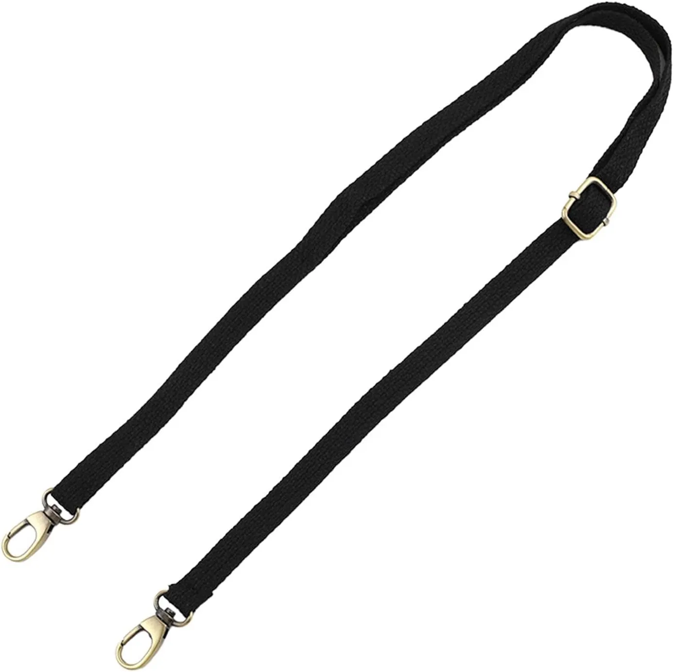 Crossbody Bag Strap Replacement with Metal Clips, Black
