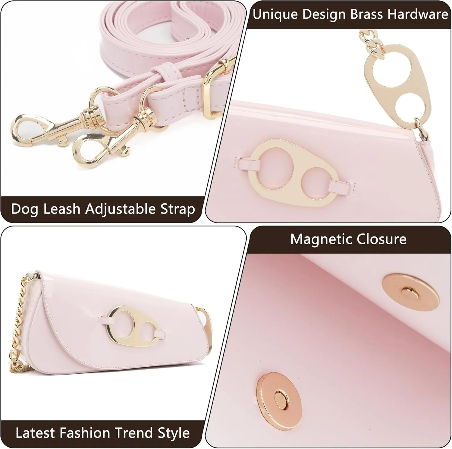 Crossbody Bag Y2K Trendy Purses for Women Patent Leather Shoulder Handbags Hobo Bag with Chian Strap