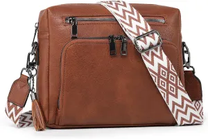 Crossbody Bags for Women MultiPockets Purses for Women Vegan Leather Shoulder Bag with Ajustable Strap for Shopping
