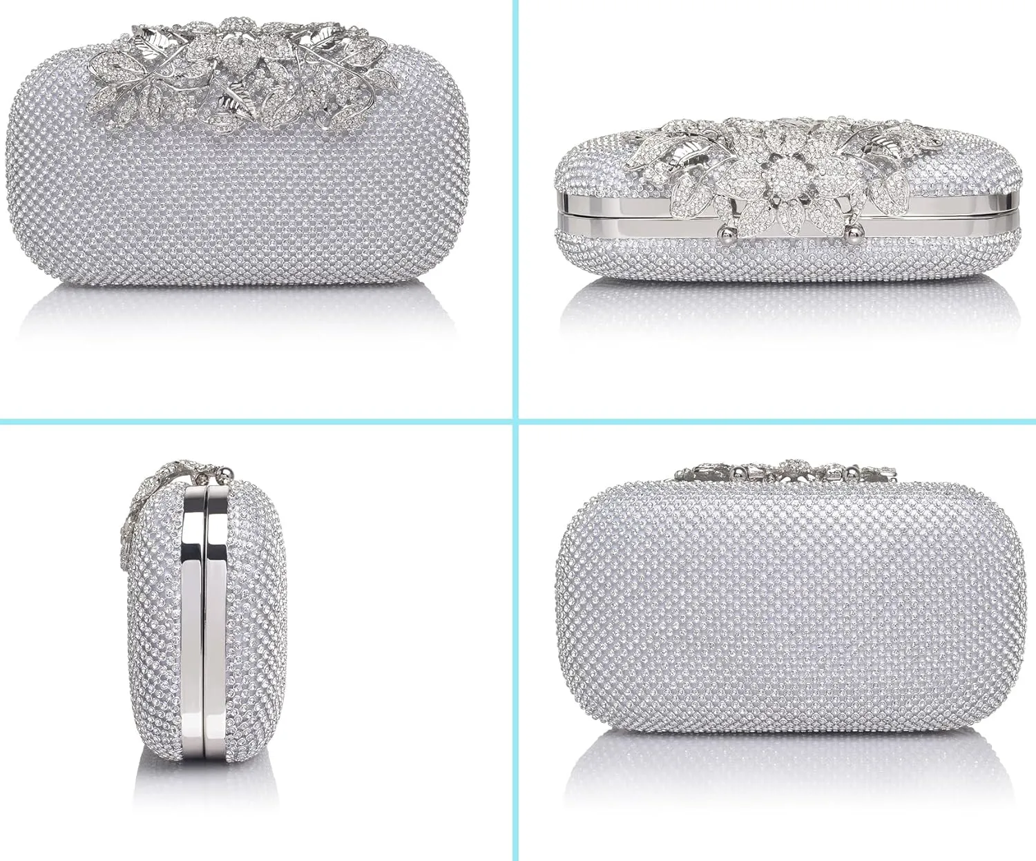 Crystal Evening Bag Rhinestone Bride and Bridesmaid Wedding Prom Party Formal Clutch Purses for Women Evening