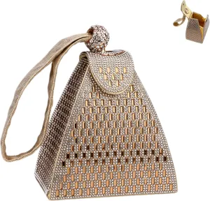 Crystal Pyramid Handbag,Crystal Handbag,Rhinestone Clutch Purses For Women,Elegant Evening Clutch Bag