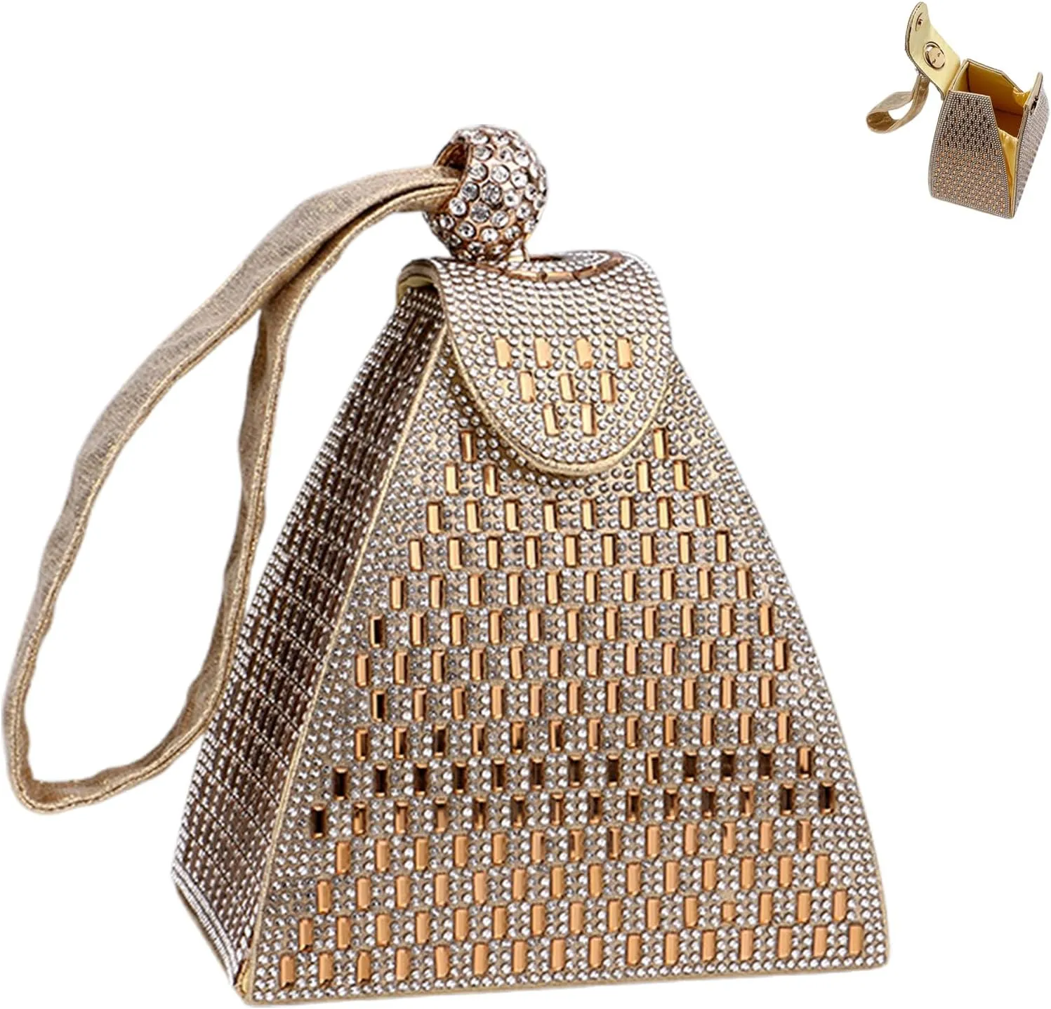 Crystal Pyramid Handbag,Crystal Handbag,Rhinestone Clutch Purses For Women,Elegant Evening Clutch Bag