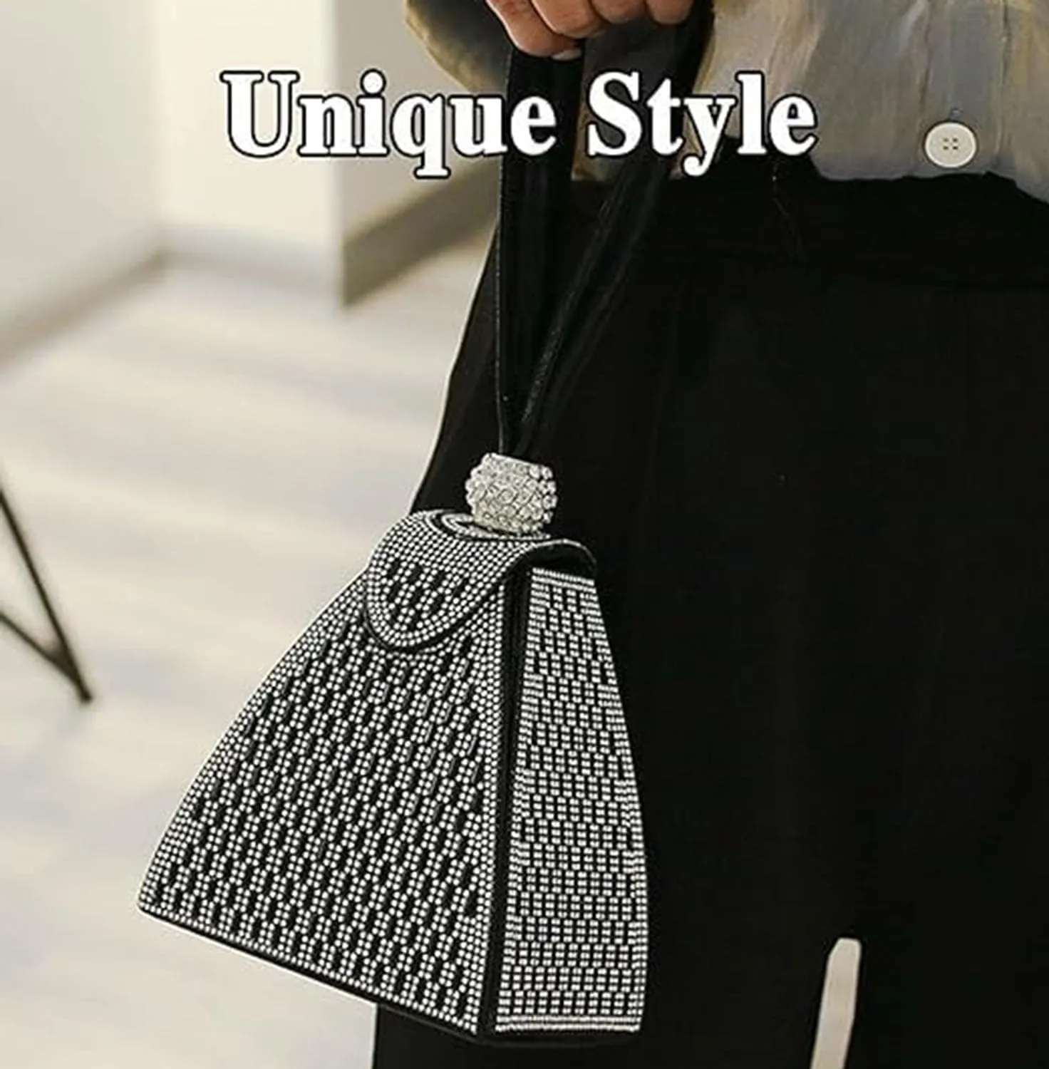 Crystal Pyramid Handbag,Rhinestones Luxury Evening Bags,Pyramid Shape Rhinestones Luxury Evening Bags