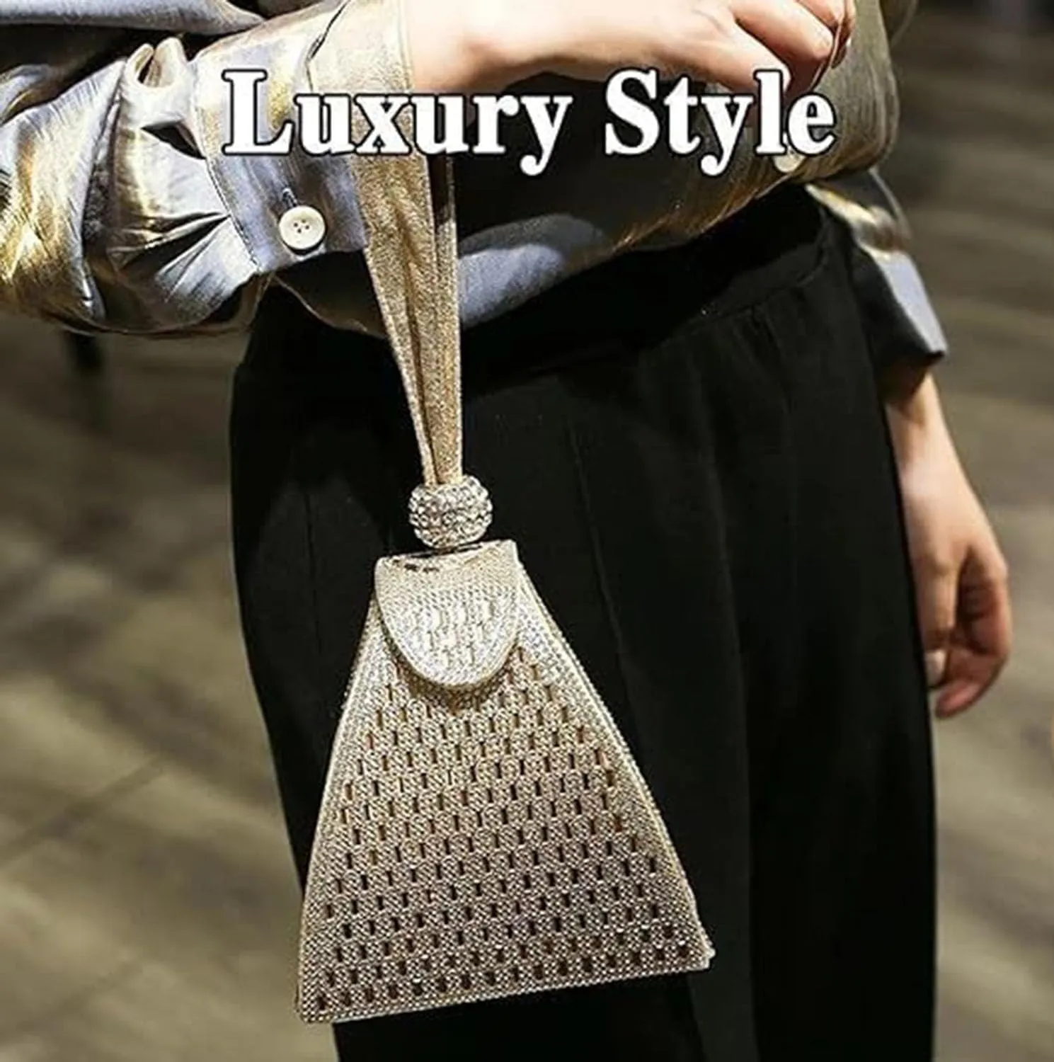 Crystal Pyramid Handbag,Rhinestones Luxury Evening Bags,Pyramid Shape Rhinestones Luxury Evening Bags