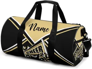 Custom Cheer Bags for Cheerleaders, Personalized Cheerleading Bag with Name Sports Duffle Bag Gym Travel Perform Training Bag (Beige)