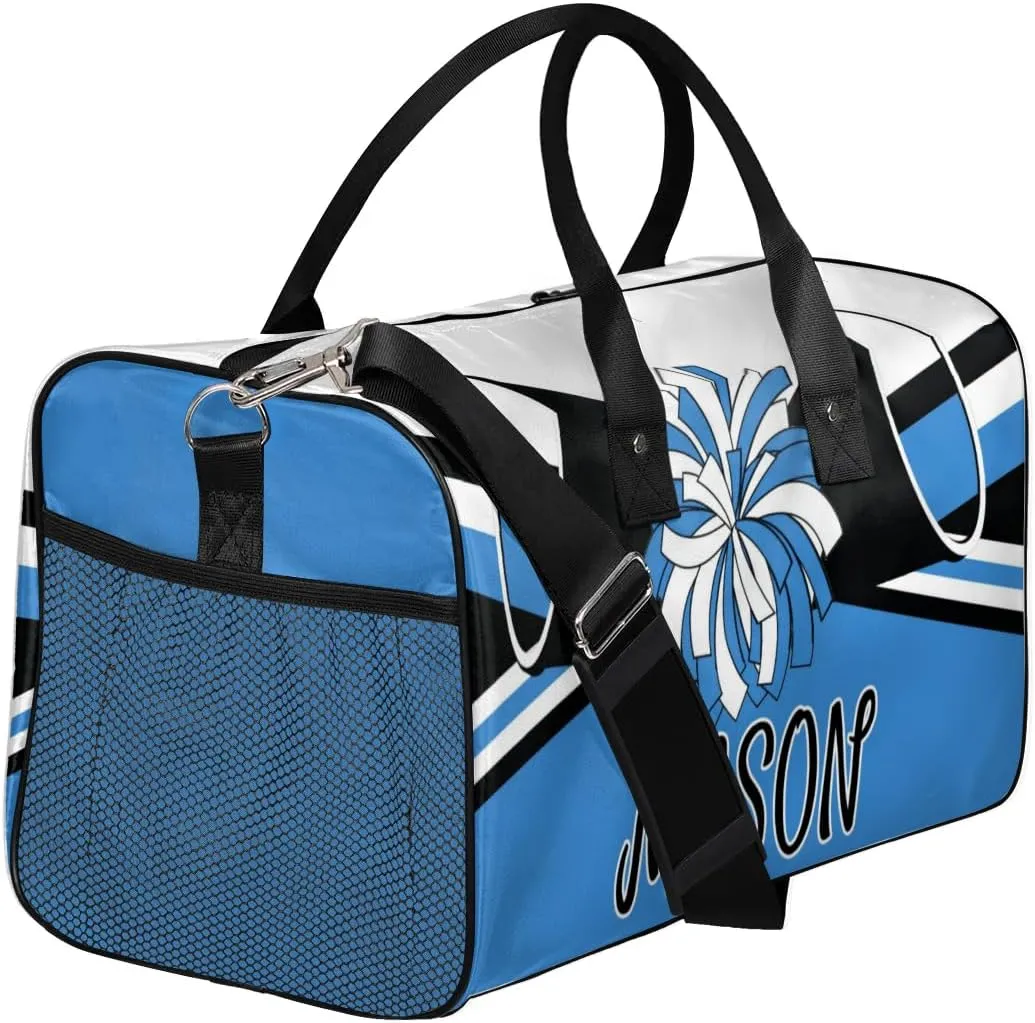 Custom Cheer Bags Sport Bag for Cheerleaders, Blue Personalized Gym Duffel Bags Personalized Gifts for Cheerleading Custom Travel Overnight Weekender Bag