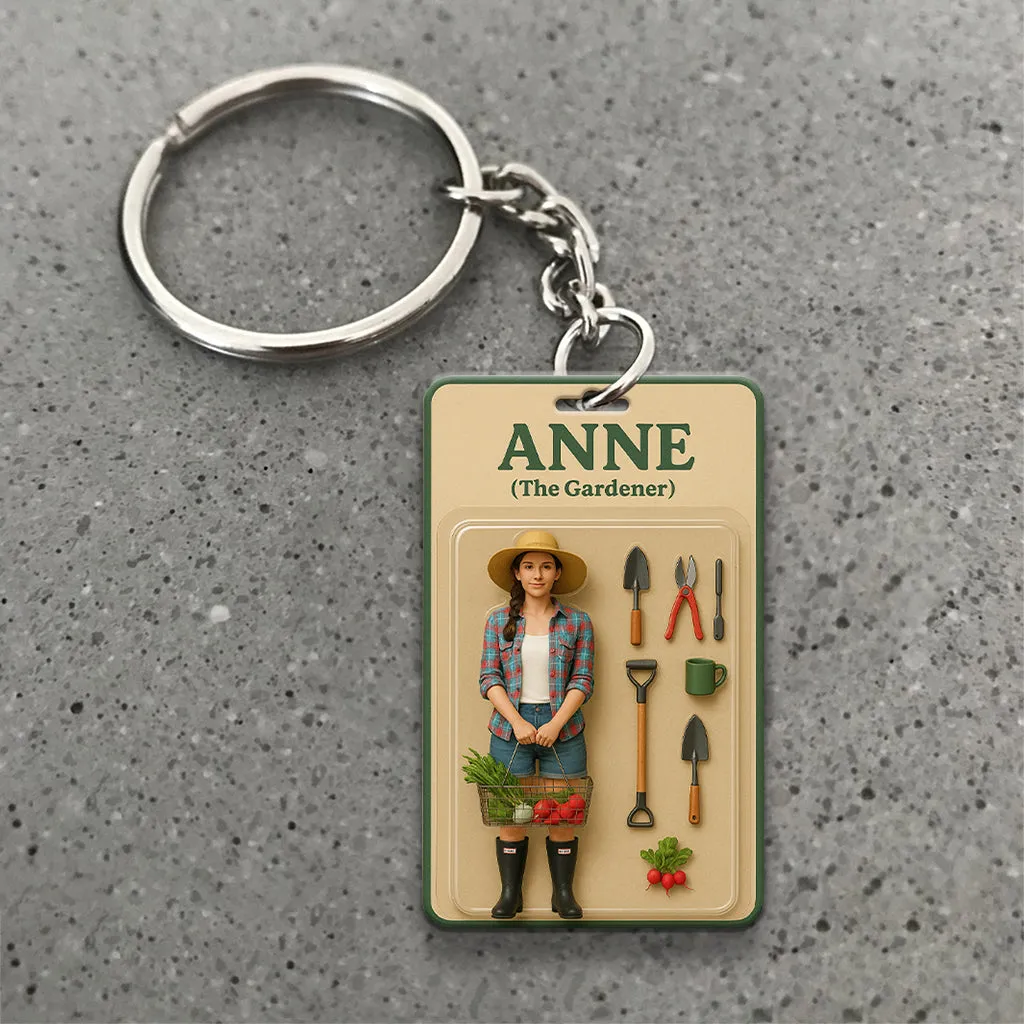 Custom Figure From Photo - Personalized Gardening Keychain