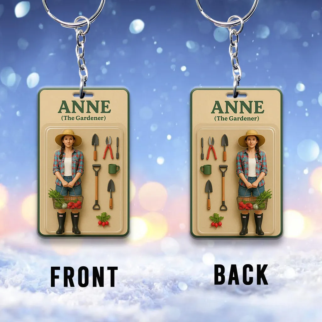 Custom Figure From Photo - Personalized Gardening Keychain