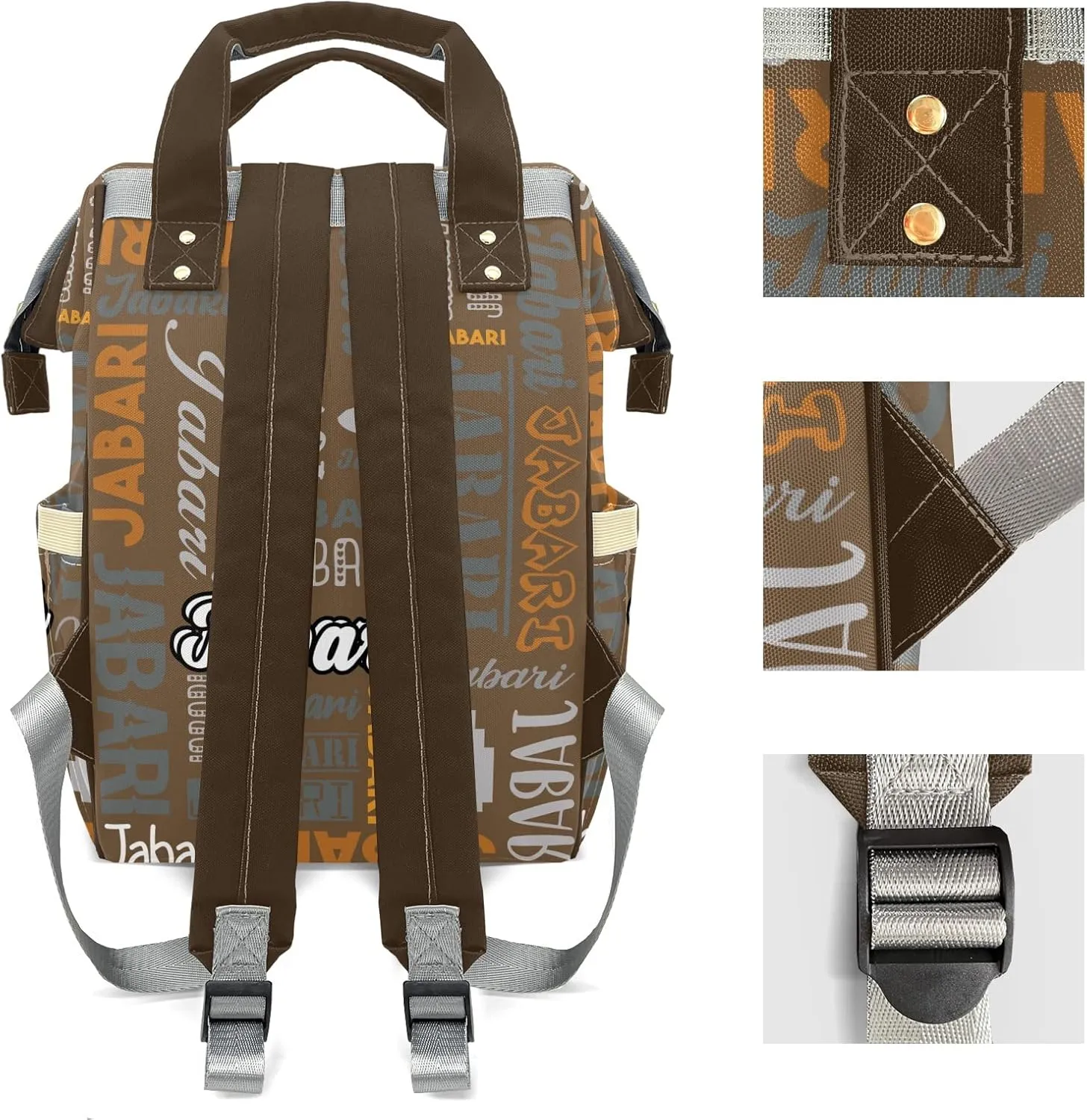 Custom Name Boy Baby Bags, Nylon Personalized Diaper Bag Backpack for Baby Boy Mom, Large Capacity, Waterproof, Multifunctional, Adjustable Shoulder Straps