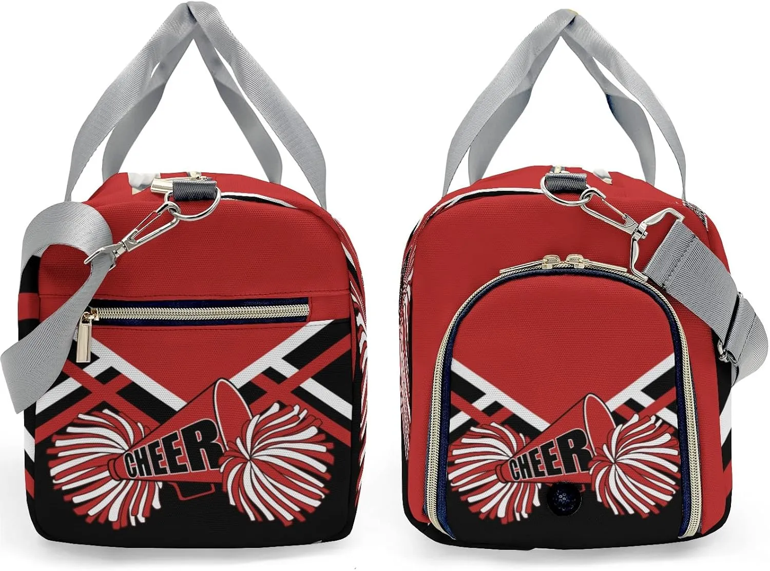 Custom Red Cheer Cheerleader Multifunction Sport Duffel Bag Gym Travel Perform Training Weekender Bags Getaway Bags