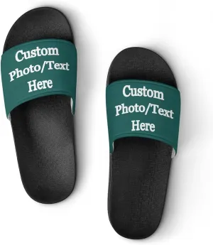 Custom Slides Slippers Personalized Slippers Sandals with Photo Name Text Bathroom Slippers for Men Women