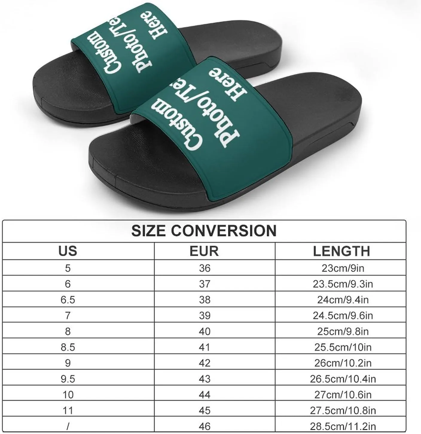 Custom Slides Slippers Personalized Slippers Sandals with Photo Name Text Bathroom Slippers for Men Women