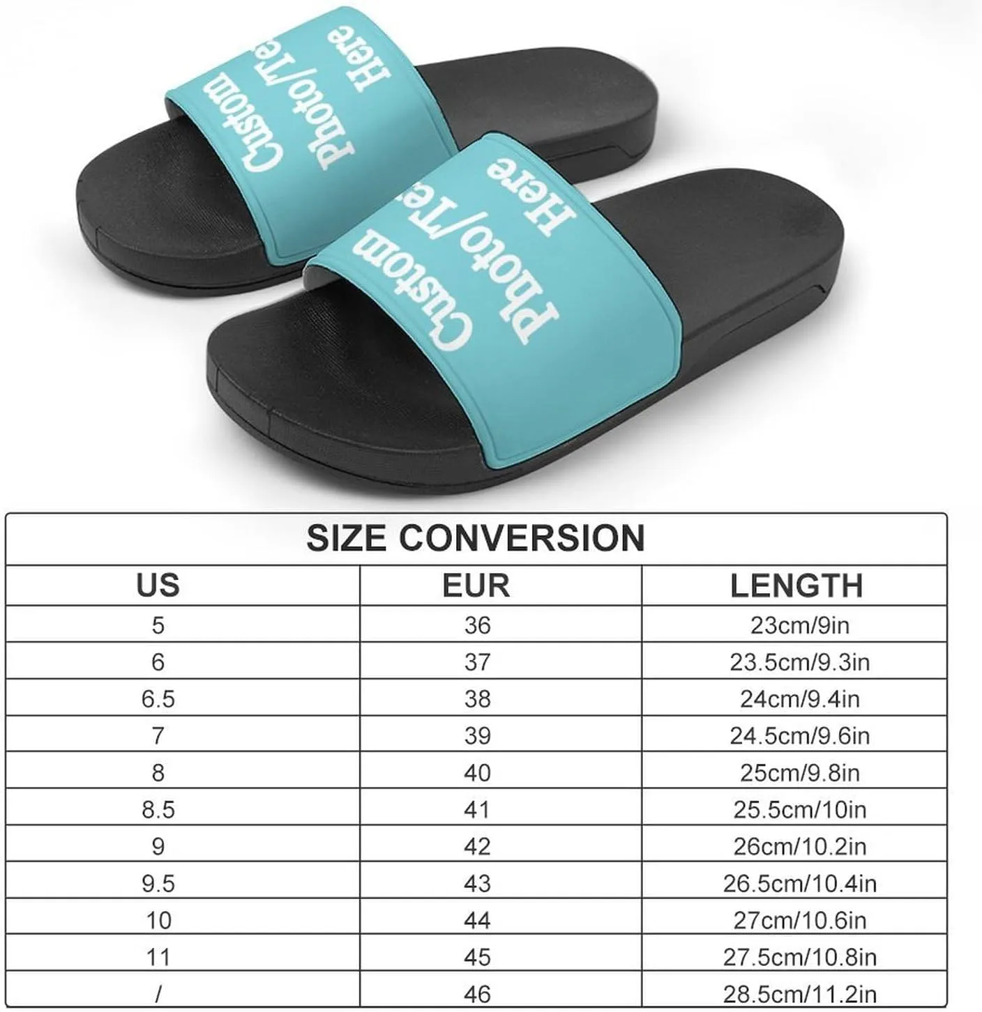 Custom Slides Slippers Personalized Slippers Sandals with Photo Name Text Bathroom Slippers for Men Women