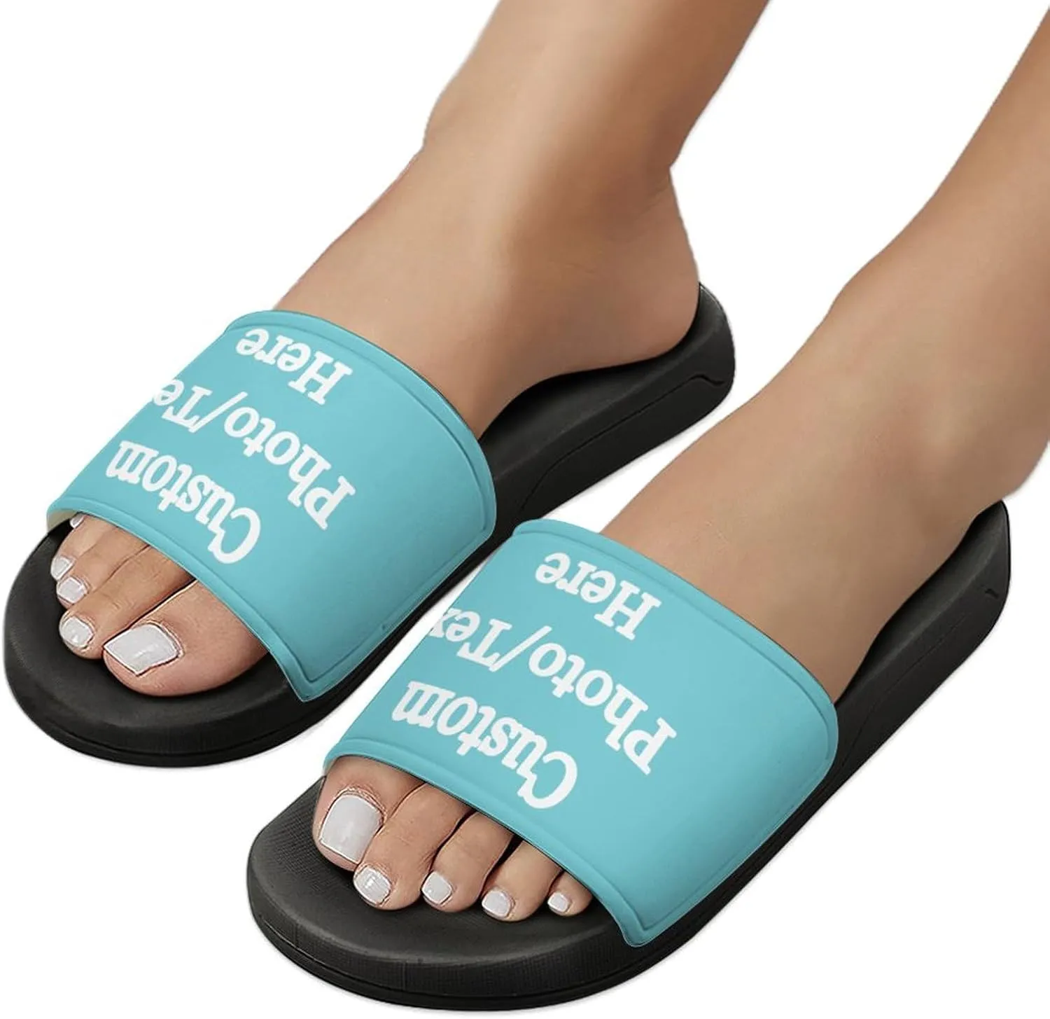 Custom Slides Slippers Personalized Slippers Sandals with Photo Name Text Bathroom Slippers for Men Women