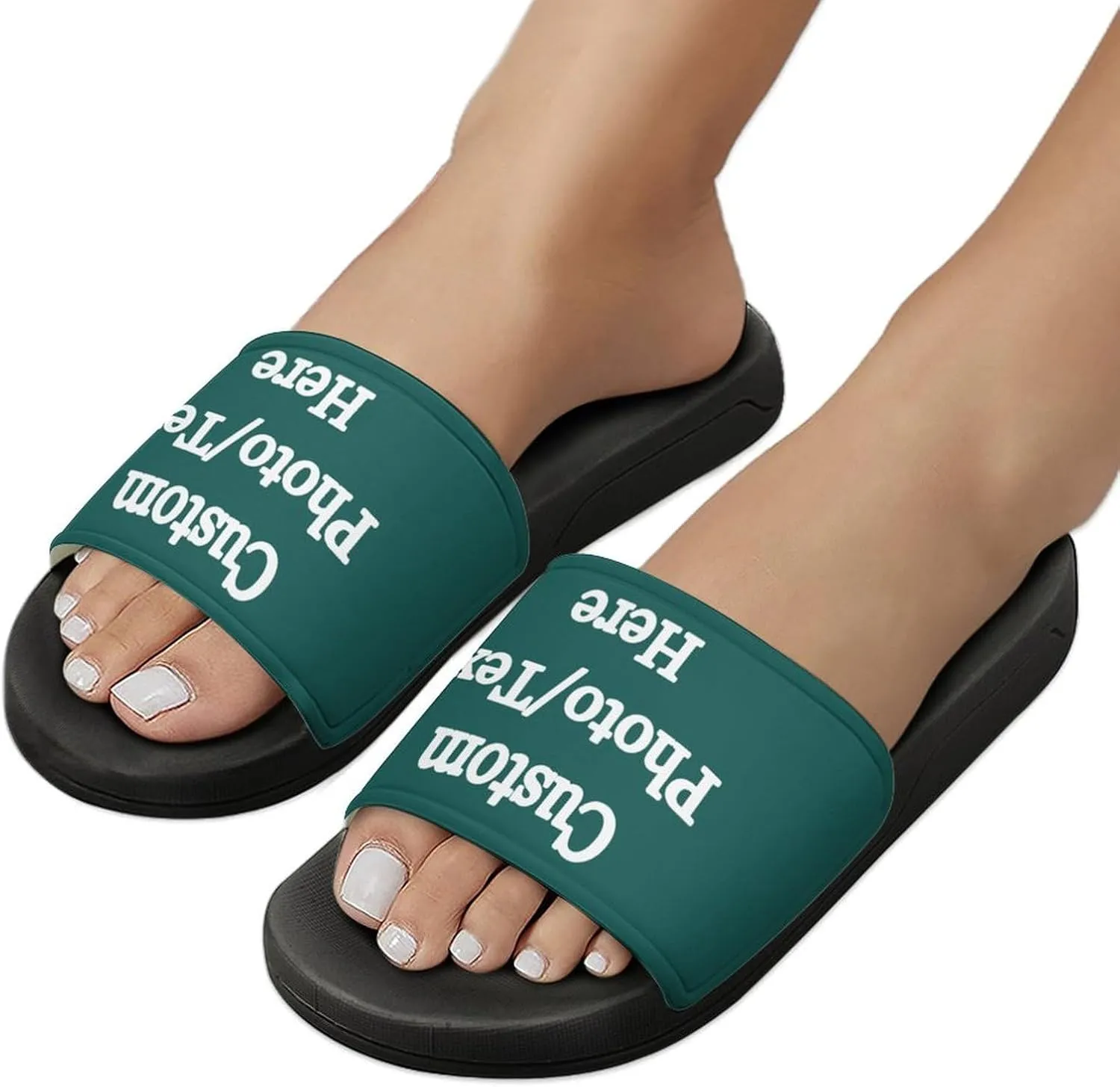 Custom Slides Slippers Personalized Slippers Sandals with Photo Name Text Bathroom Slippers for Men Women
