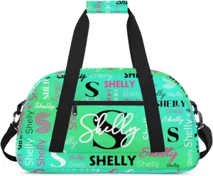 Custom Sport Duffel Bag, Small Gym Bag for Women Personalized Travel Duffle Bag Carry On Weekender Bag Overnight Tote Training Workout Bag Gradient MediumSpringGreen