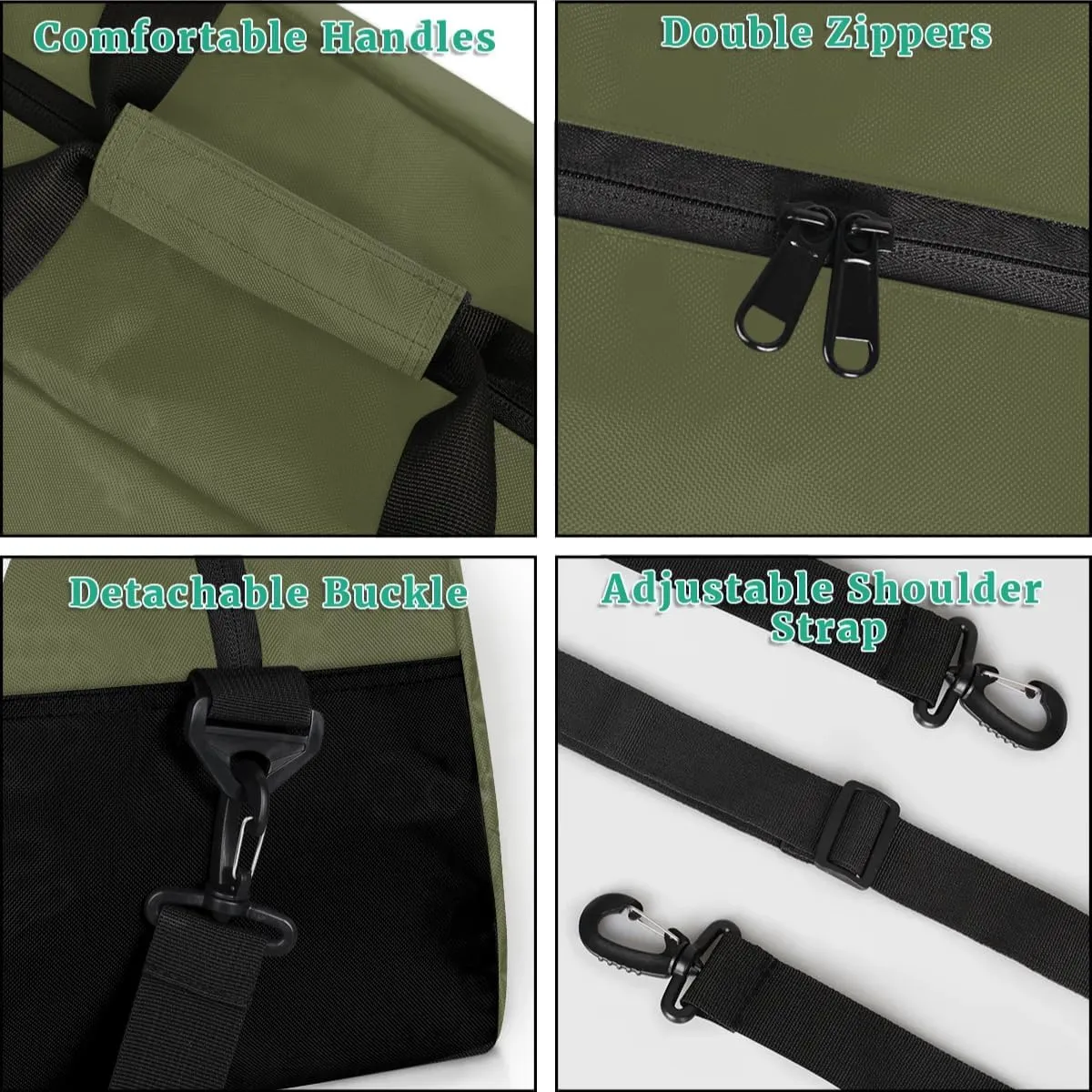 Custom Sport Gym Bags, Personalized Name Overnight Duffel Bags for Boys Girls Dance Weekender Bag Travel Tote Bags, Army Green