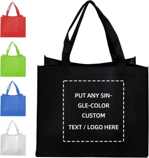 Custom Tote Bag, 10 PCS Personalized Shopping Bag with Logo, Text, Photo, or QR Code, Reusable Grocery Bags, Promotional Bags