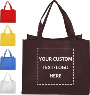Custom Tote Bag,10PCS Personalized Shopping Bag with Logo, Text, Photo, or QR Code, Reusable Grocery Bags, Promotional Bags