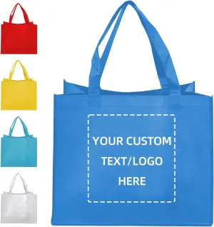 Custom Tote Bag,10PCS Personalized Shopping Bag with Logo, Text, Photo, or QR Code, Reusable Grocery Bags, Promotional Bags