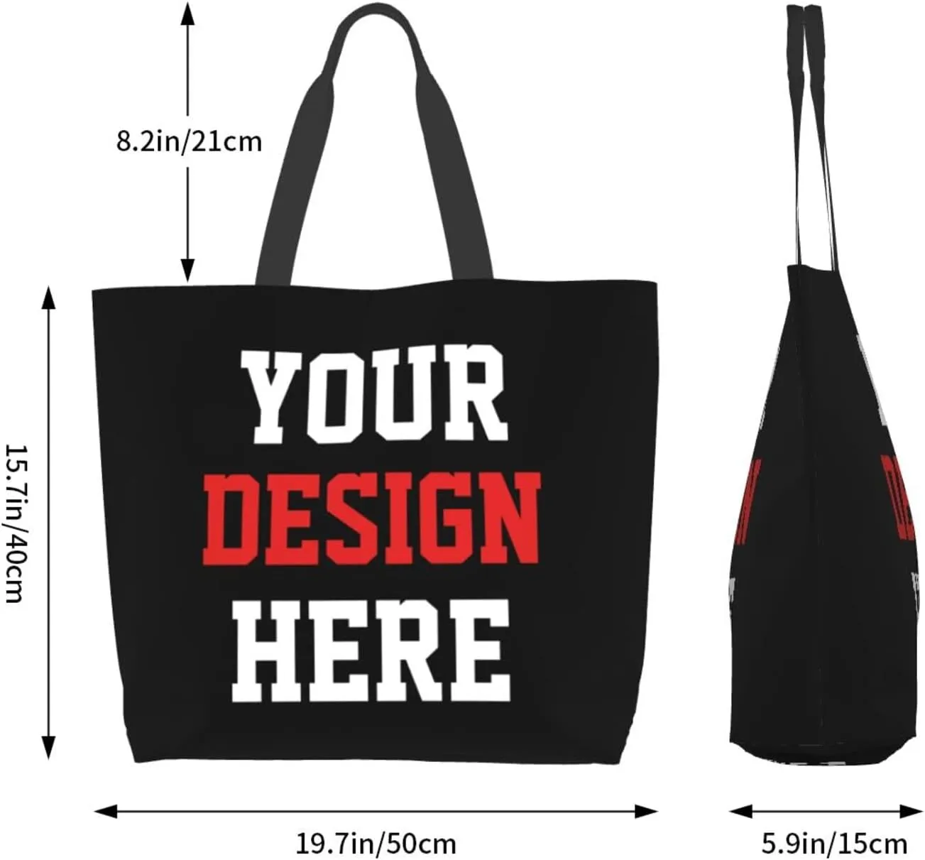 Custom Tote Bags Custom Bags With You Team Logo Text Picture Travel Business Shopping Women Teacher Personalized Shoulder Bag
