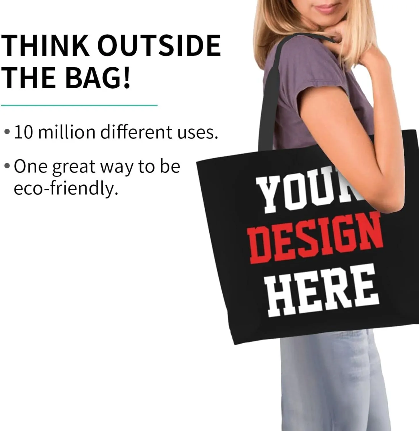 Custom Tote Bags Custom Bags With You Team Logo Text Picture Travel Business Shopping Women Teacher Personalized Shoulder Bag